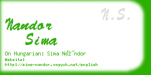 nandor sima business card